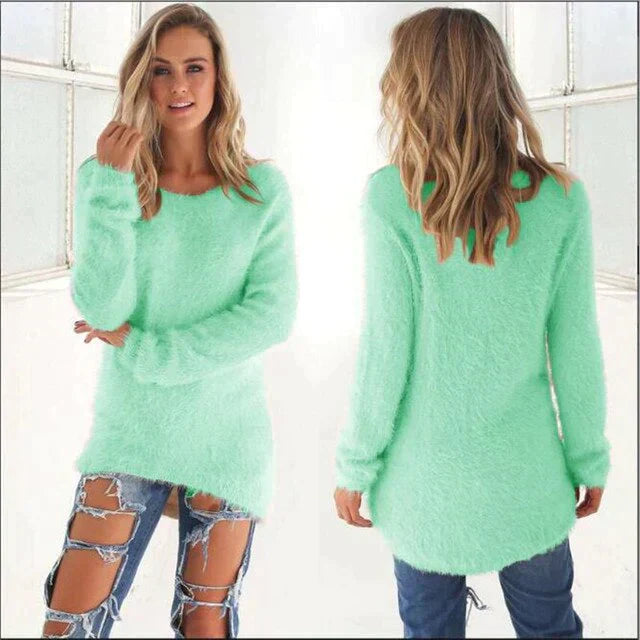 Soft Women's Sweatshirt Crew Neck Fleece Jumper