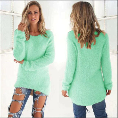 Soft Women's Sweatshirt Crew Neck Fleece Jumper