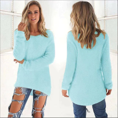 Soft Women's Sweatshirt Crew Neck Fleece Jumper