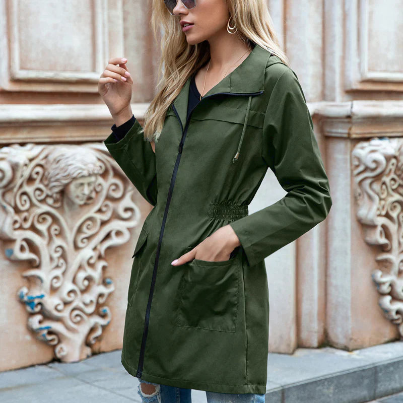 Waterproof Women's Parka Coat with Adjustable Waist