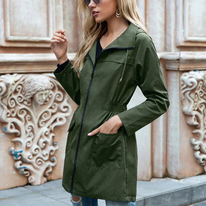 Waterproof Women's Parka Coat with Adjustable Waist