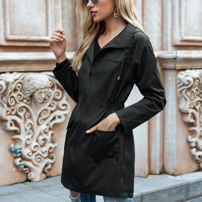 Waterproof Women's Parka Coat with Adjustable Waist