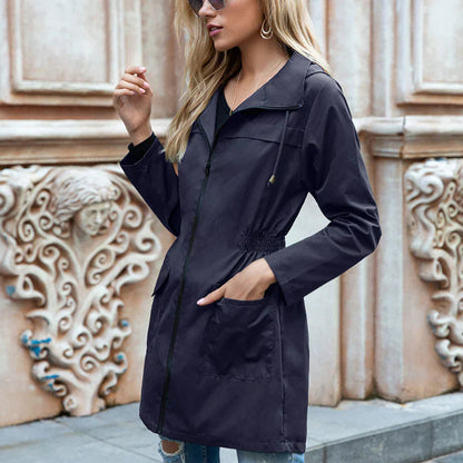 Waterproof Women's Parka Coat with Adjustable Waist