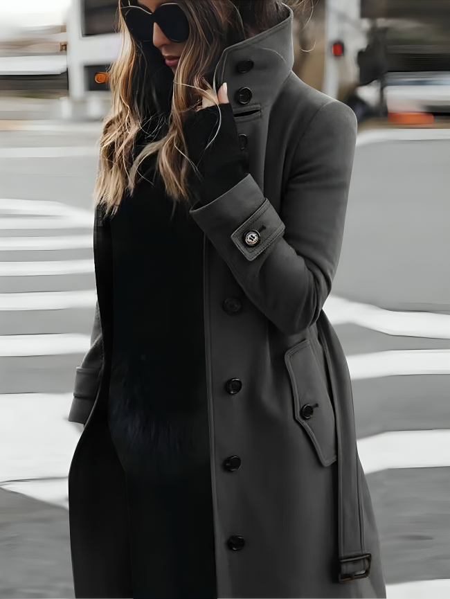 Women's Tall Parka Coat with Belted Waist - ModishWorld