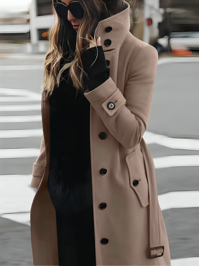 Women's Tall Parka Coat with Belted Waist