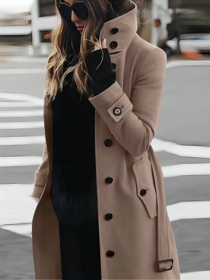 Women's Tall Parka Coat with Belted Waist