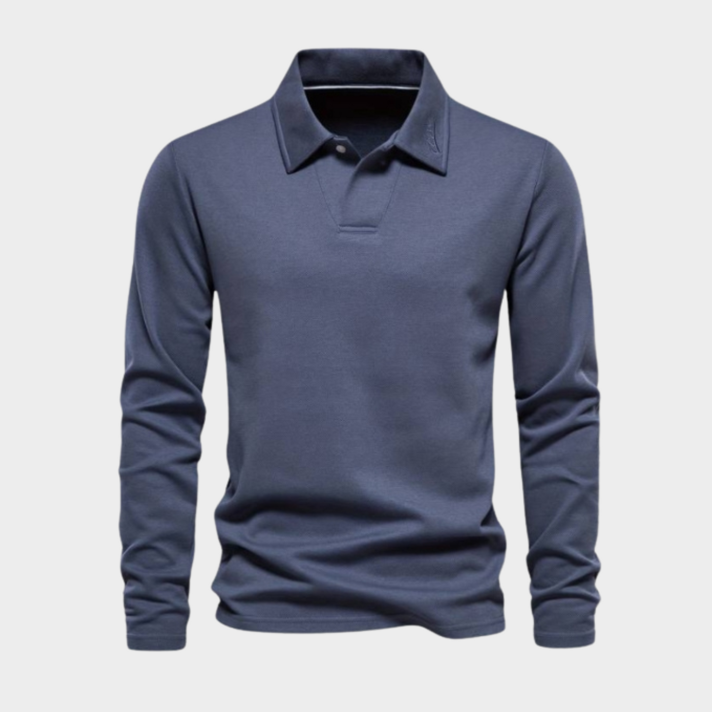 Relaxed Fit Casual Long Sleeve Polo Shirt for Men - ModishWorld
