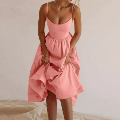 Women's Strapless Midi Sundress - Lightweight Summer Beach Dress