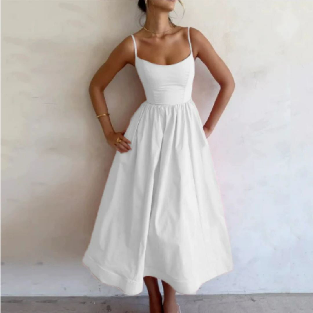 Women's Strapless Midi Sundress - Lightweight Summer Beach Dress