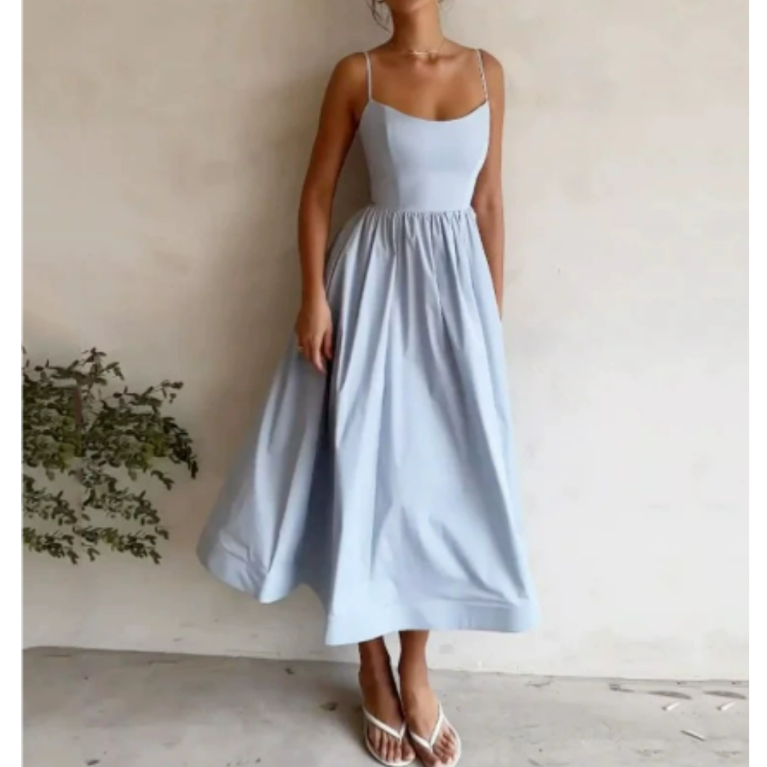 Women's Strapless Midi Sundress - Lightweight Summer Beach Dress - ModishWorld