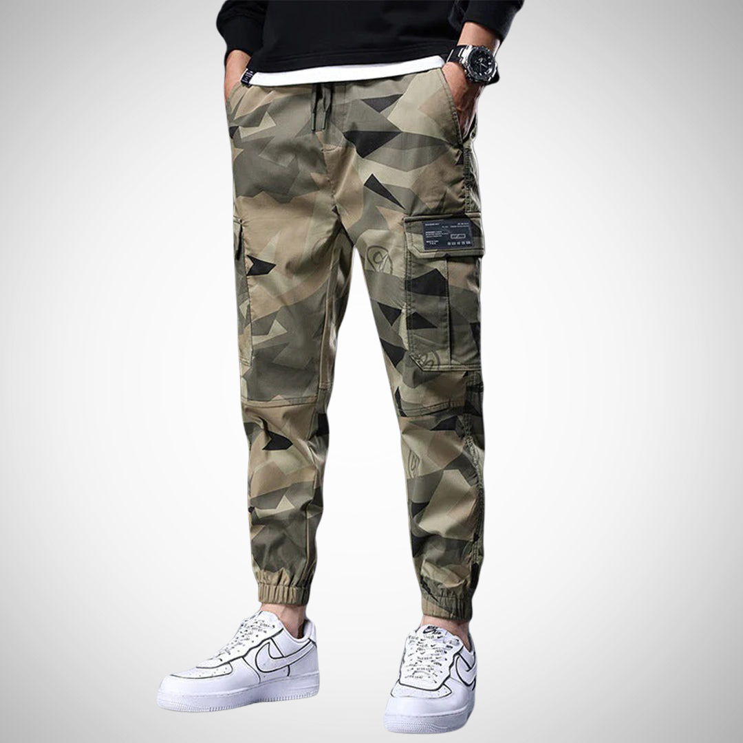 Men's Camo Combat Pants with Stretch Cuffs - ModishWorld