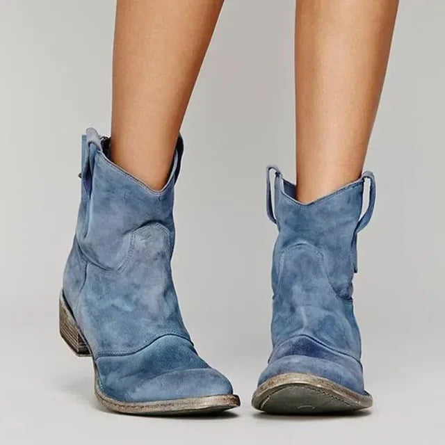 Soft Round Toe Low Heel Women's Ankle Boots