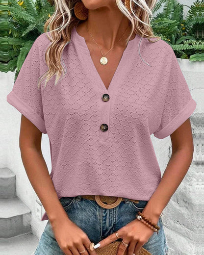 Ladies' Classic Short Sleeve Cotton Blouse
