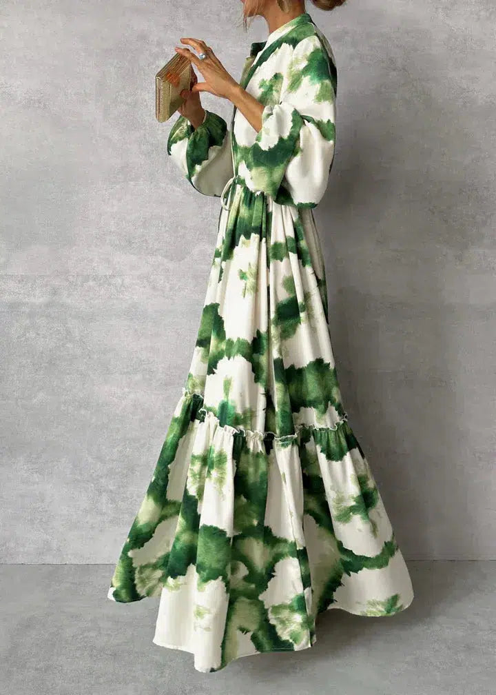 Stylish Green Maxi Dress for Ladies - ModishWorld