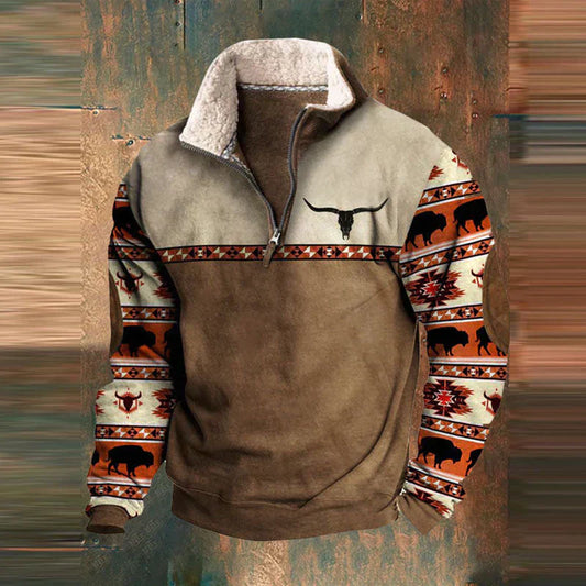 Warm Mens Quarter Zip Fleece Jacket - ModishWorld