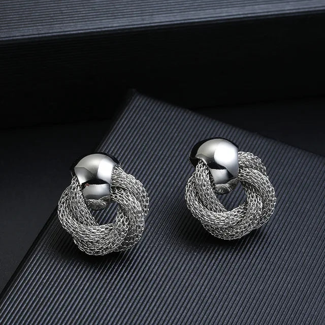 New 2024 Fashion Vintage Metallic Twisted Circle Dangle Earrings for Women's Wedding or Party
 - ModishWorld