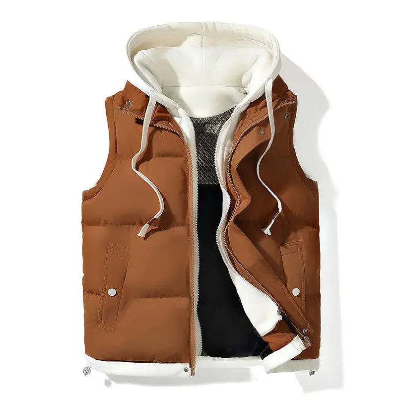 Men's Padded Hooded Vest Jacket - ModishWorld