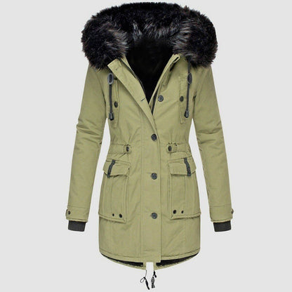 Ladies Hooded Parka with Adjustable Waist
