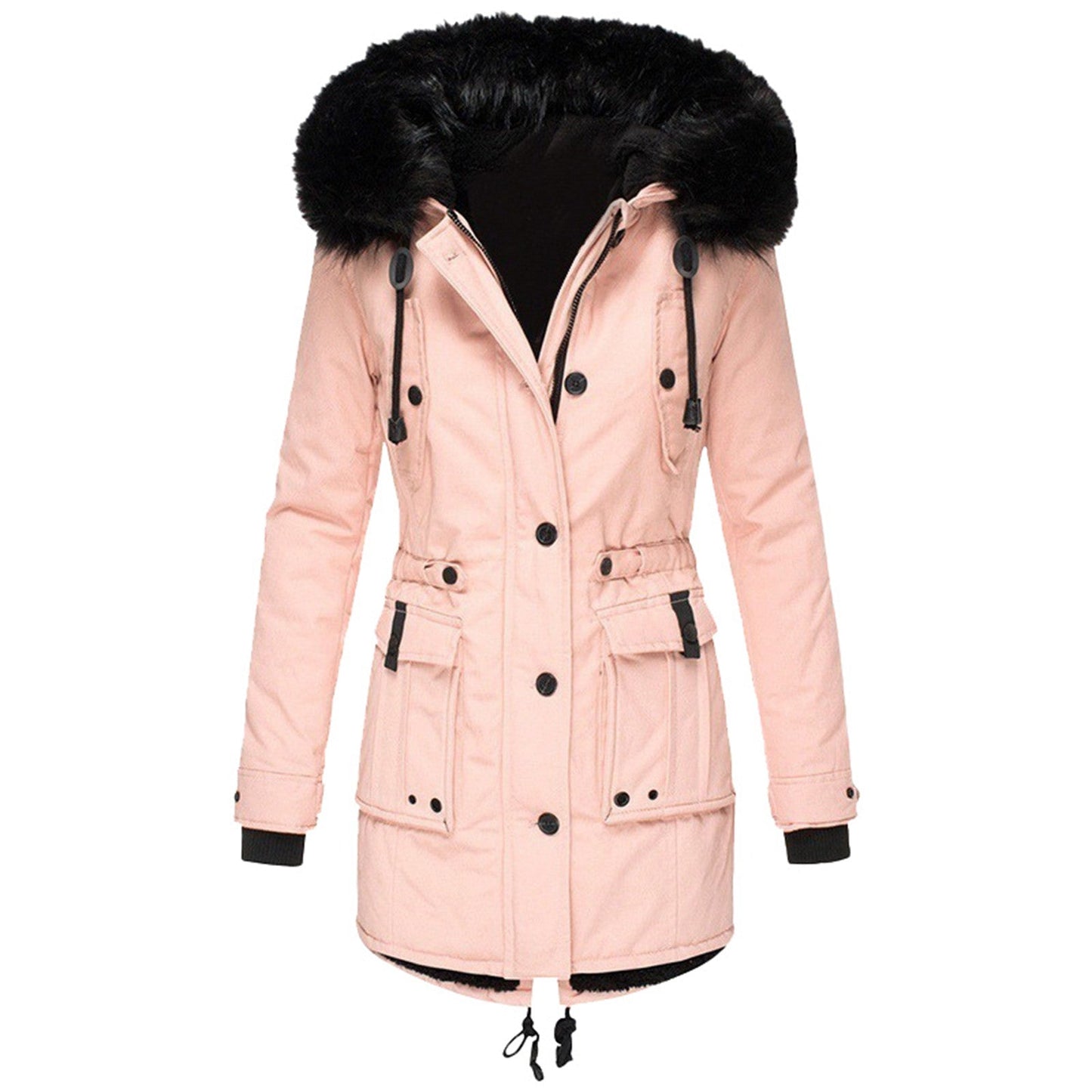 Ladies Hooded Parka with Adjustable Waist