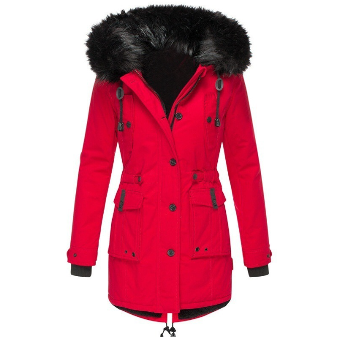 Ladies Hooded Parka with Adjustable Waist