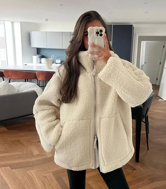 Warm Women's Zip Up Fleece Coat - ModishWorld