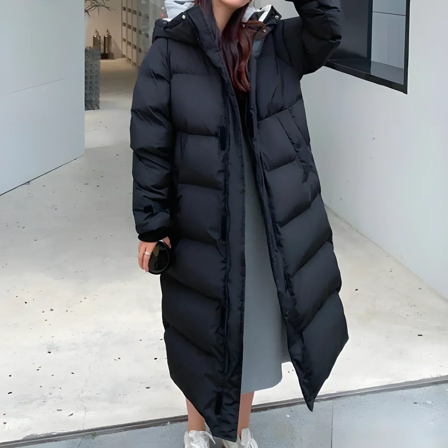 Warm Women's Parka Jacket With Hood - ModishWorld