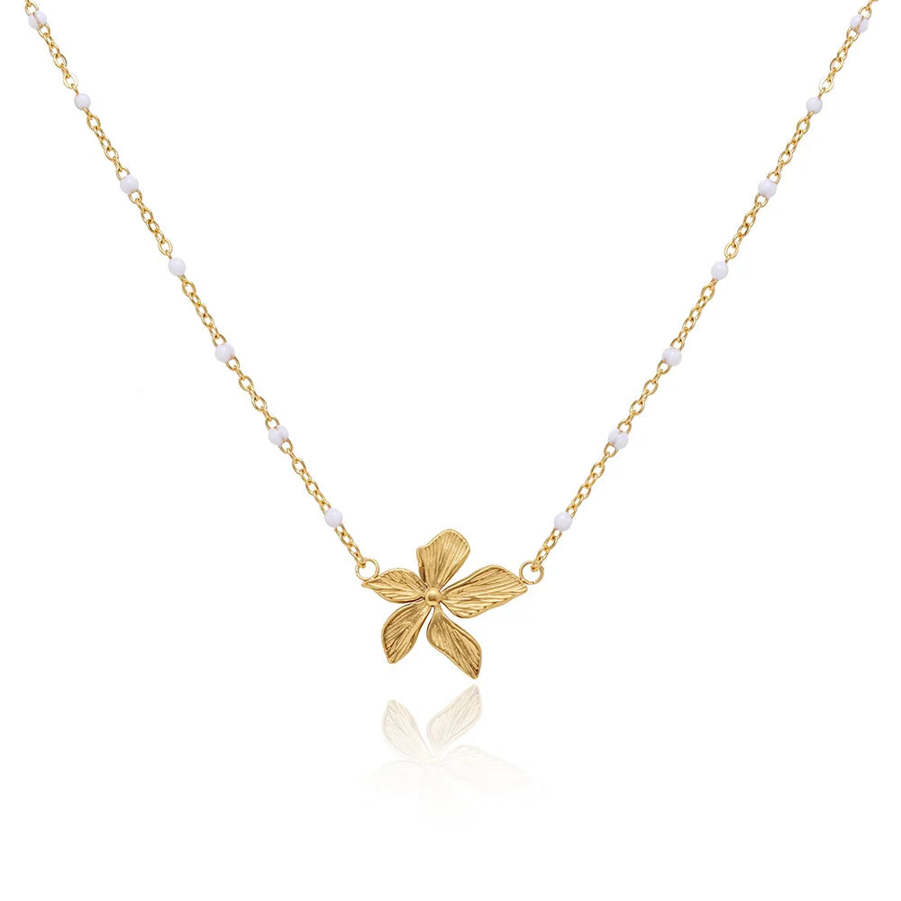 Dainty Gold Floral Pendant Necklace: Botanical Jewelry for Women
 - ModishWorld