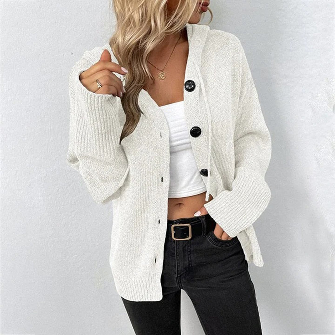 Women's Cozy Hooded Sweater - Soft Knitted Cardigan
