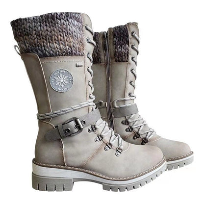 Tall Lace Up Women's Winter Boots with Zip Side