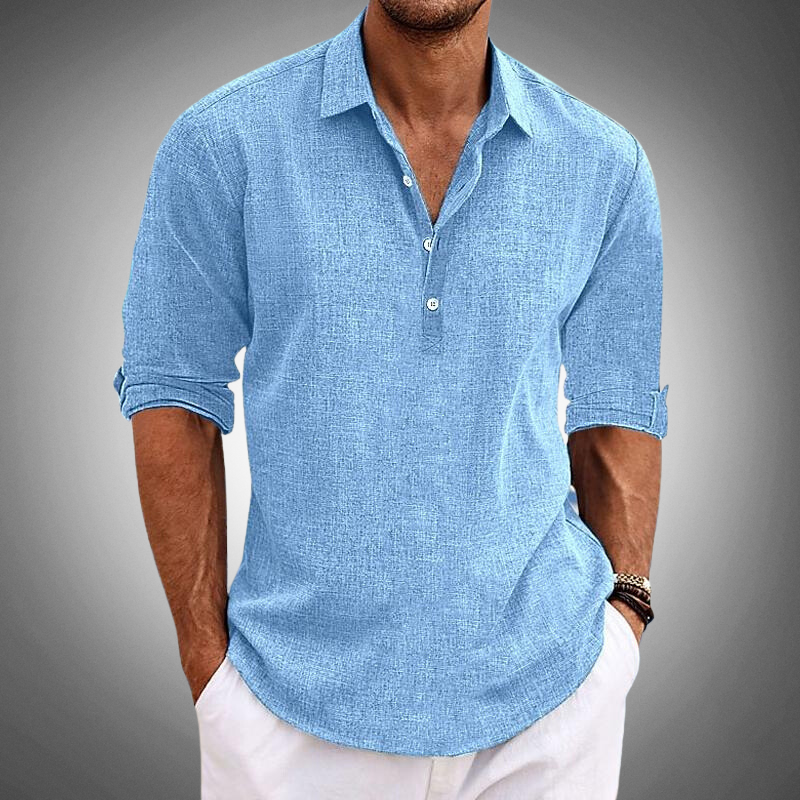 Timeless Comfortable Mens Long Sleeve Shirt - ModishWorld