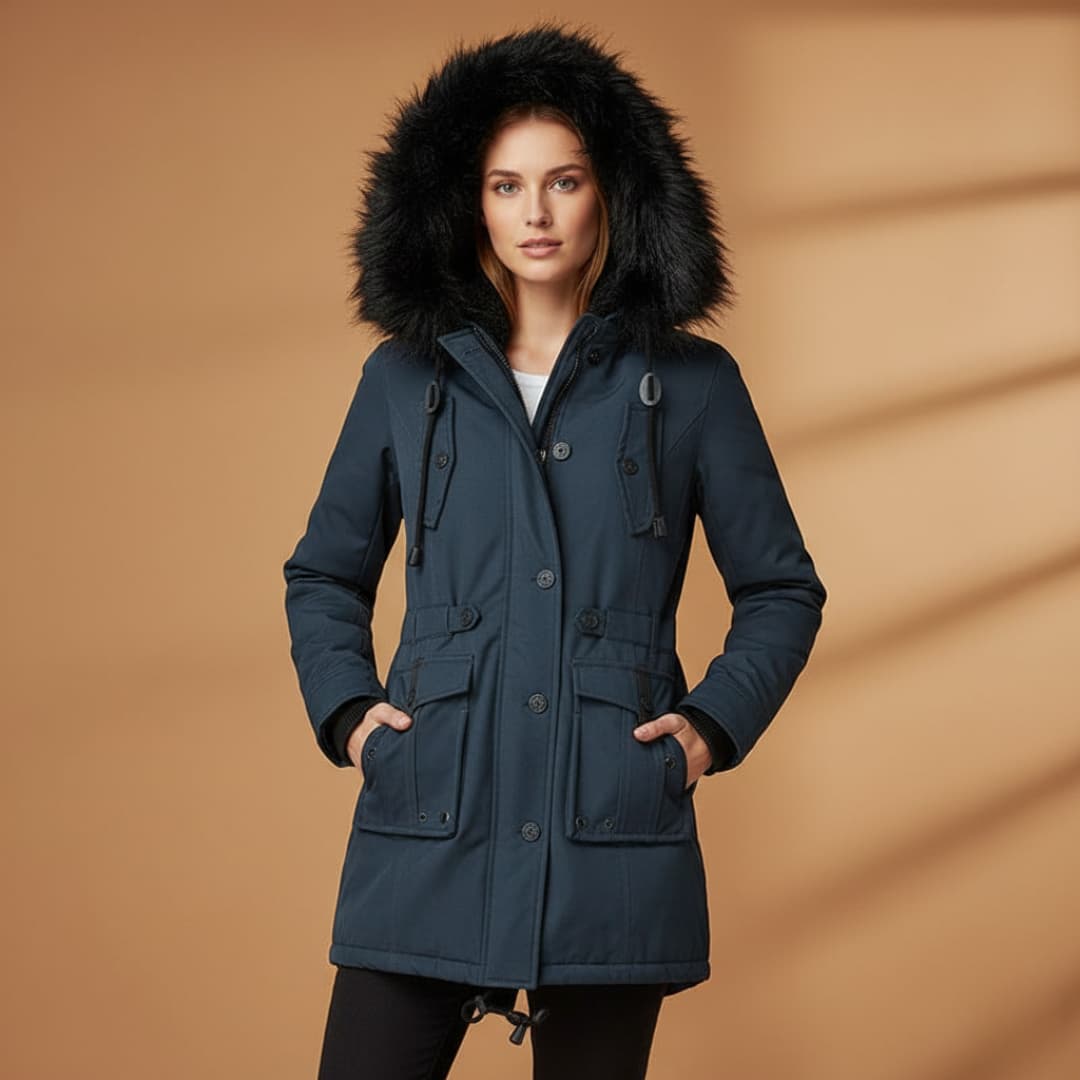 Warm Waterproof Women's Parka Coat with Hood