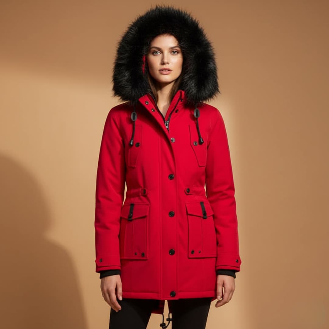 Warm Waterproof Women's Parka Coat with Hood