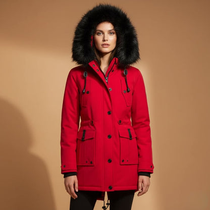 Warm Waterproof Women's Parka Coat with Hood