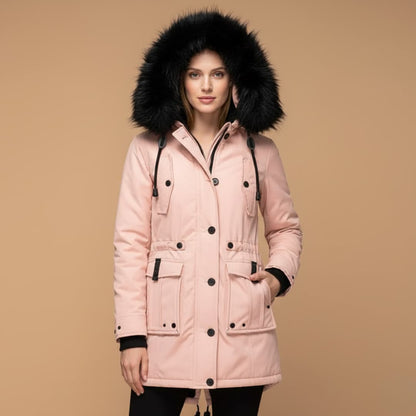 Warm Waterproof Women's Parka Coat with Hood