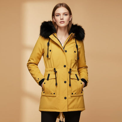 Warm Waterproof Women's Parka Coat with Hood