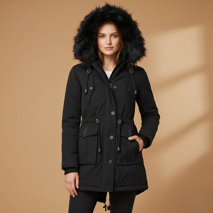 Warm Waterproof Women's Parka Coat with Hood