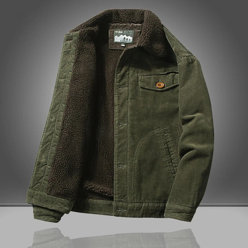 Warm Men's Corduroy Denim Jacket