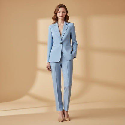 Classic 2-Piece Suit with Padded Jacket and Fitted Pants