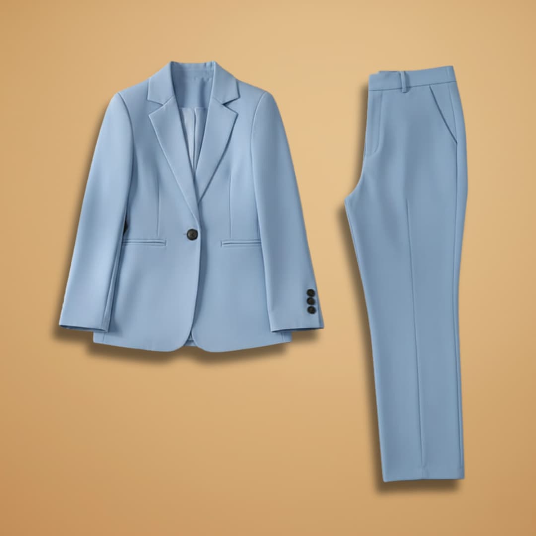 Classic 2-Piece Suit with Padded Jacket and Fitted Pants - Modish World