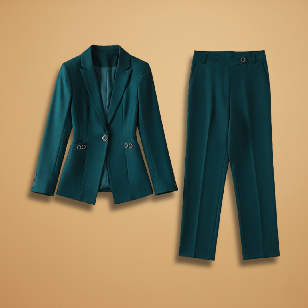 Classic 2 Piece Women's Suit with Single Button Jacket - Modish World