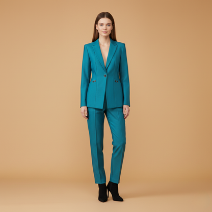 Classic 2 Piece Women's Suit with Single Button Jacket