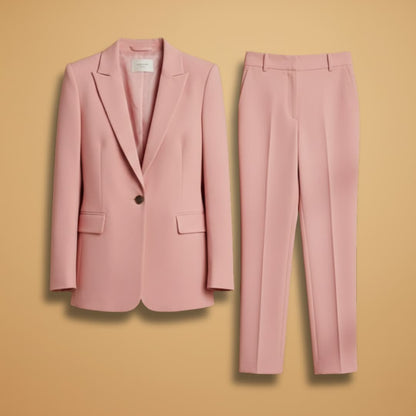 Classic 2 Piece Suit with Open Jacket and High Waisted Pants - Modish World