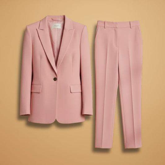 Classic 2 Piece Suit with Open Jacket and High Waisted Pants - Modish World