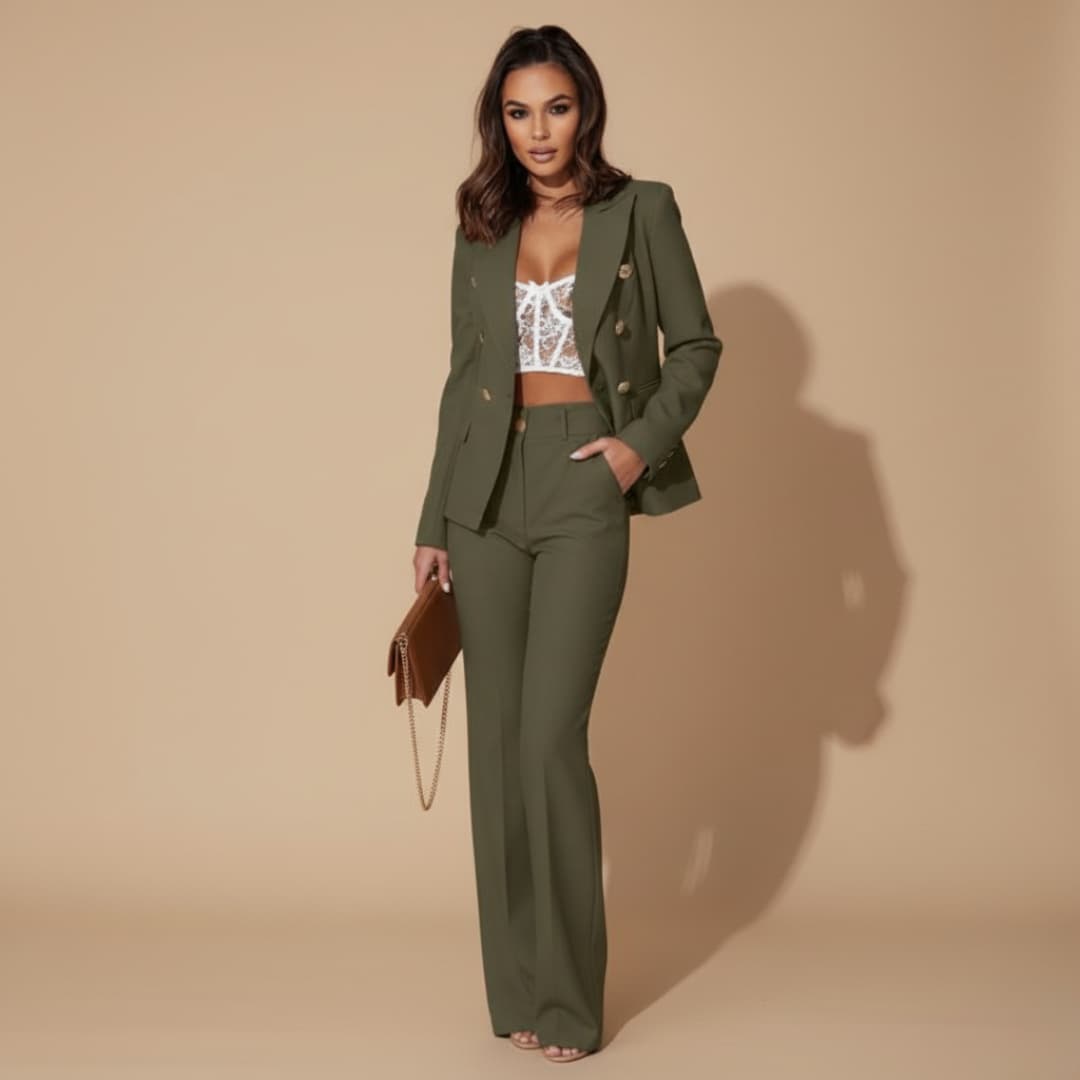 Classic Fit Women's Suit Jacket and Pants Set