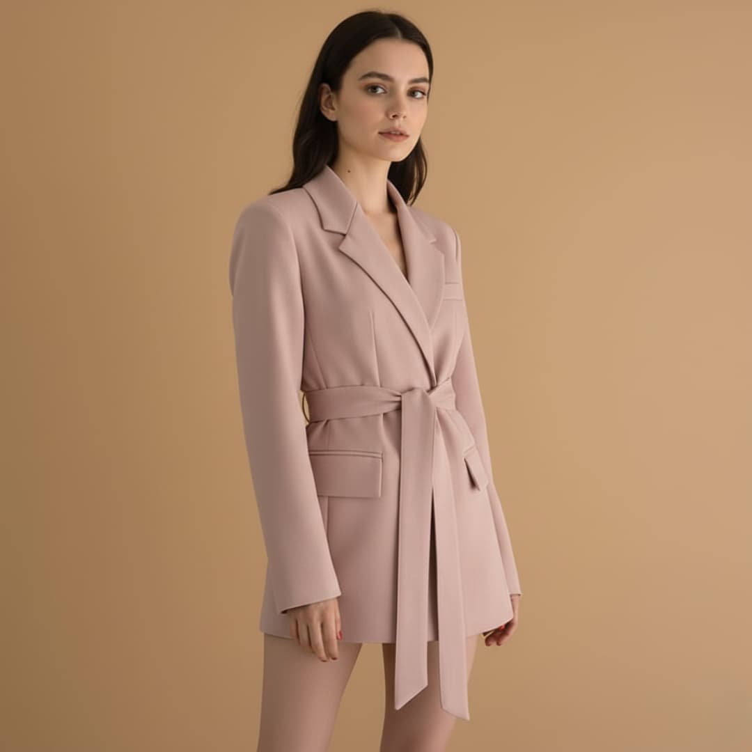 Ladies' Classic Fit Jacket with Adjustable Waist Belt
