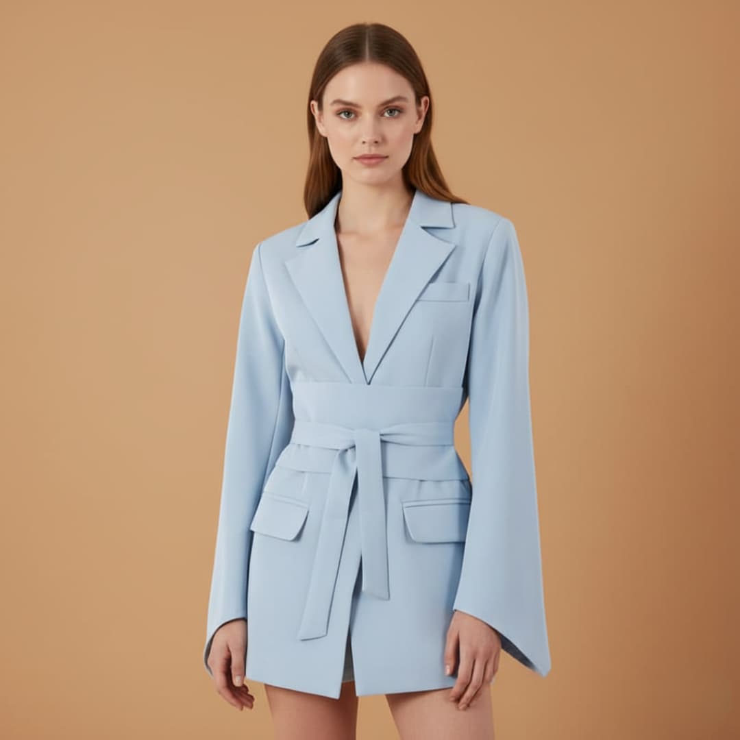 Ladies' Classic Fit Jacket with Adjustable Waist Belt