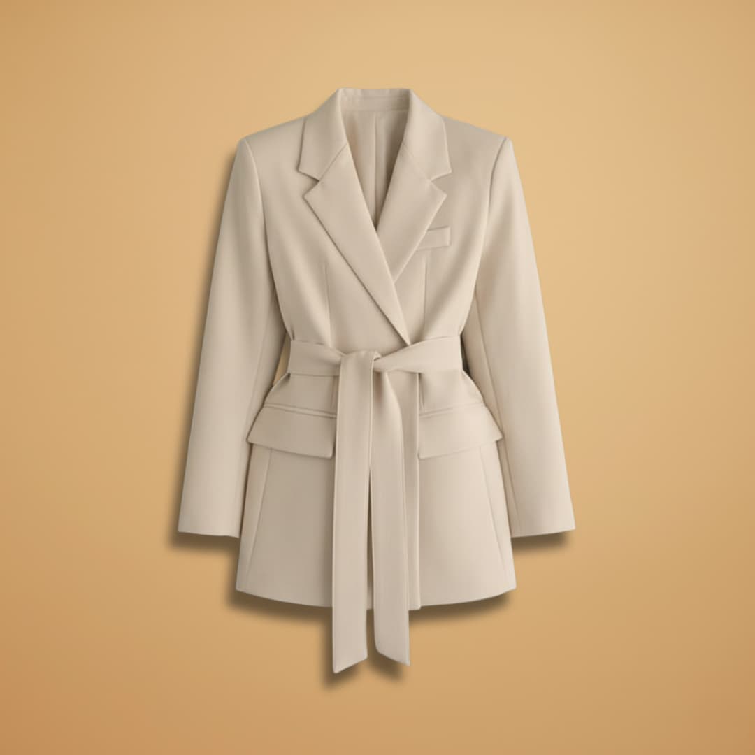 Ladies' Classic Fit Jacket with Adjustable Waist Belt - Modish World