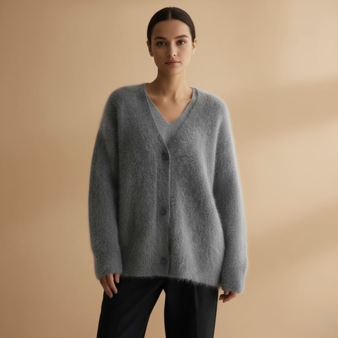 Ladies Open Front V Neck Sweater