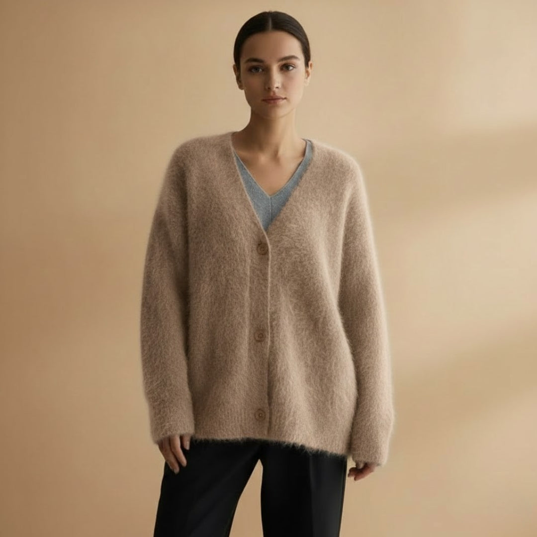 Ladies Open Front V Neck Sweater