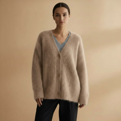 Ladies Open Front V Neck Sweater